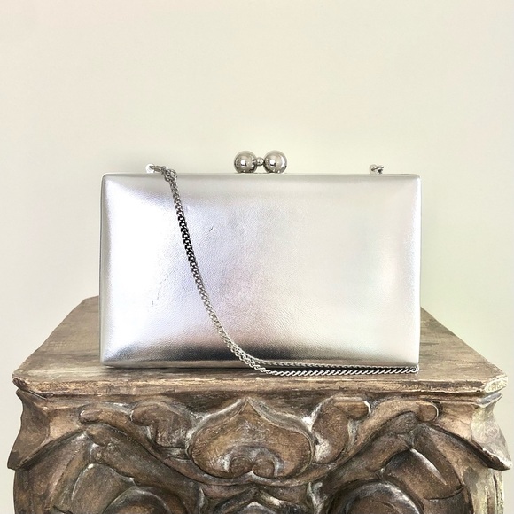 Handbags - EVER NEW Handbag Silver Pink Clutch Bridal Bridesmaid Wedding Formal Dressy